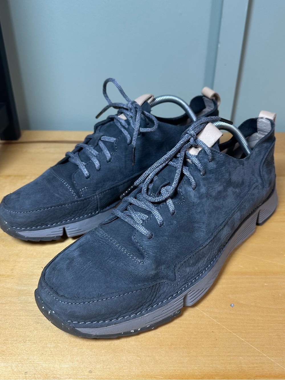 Clarks Men's Trigenic Flex Nubuck Navy Blue Low Top Sneakers Shoes Size 11
